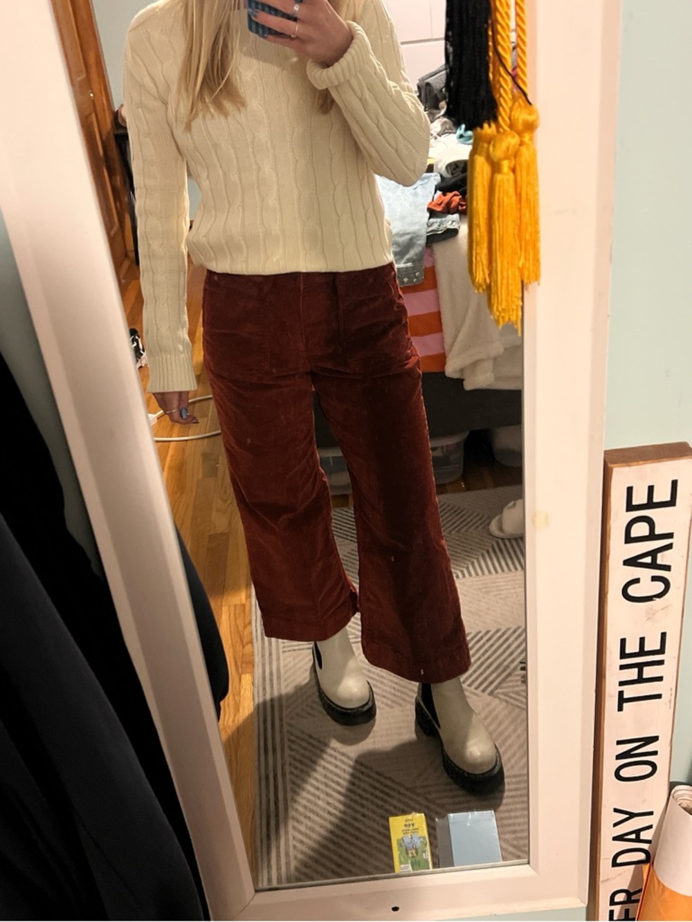 Hidden Brand Corduroy Pants in Deep Rust